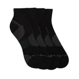 Pack de medias deportivas tipo quarter color negro, con zonas de refuerzo acolchadas en talón y puntera, y detalles en gris y rojo. Incorporan tecnología de absorción de humedad y evaporación avanzada.