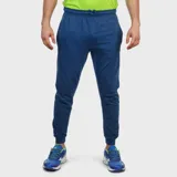 Pantalón de jogging azul marino de corte ajustado con cintura elástica y cordón ajustable.