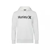 Canguro Hurley de color gris jaspeado, con capucha ajustable mediante cordones, bolsillo frontal tipo canguro y logo de la marca estampado en el pecho en color negro.