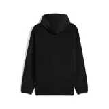 Campera con cierre frontal completo, confeccionada en una combinación de tejido de corderito en el cuerpo y mangas de tejido liso. Cuenta con capucha, bolsillos frontales tipo canguro y el logo de la marca bordado en el pecho.