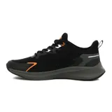 Championes de running Avia negros con detalles en naranja y gris.