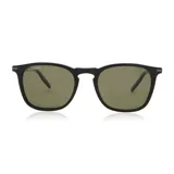 Lentes de sol Serengeti modelo Delio, con armazón negro de acetato y cristales polarizados de color verde oliva.