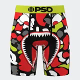 Calzoncillos bóxer estampados con cintura elástica color amarillo flúor con logo PSD en negro.