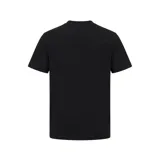 Remera Lacoste de manga corta y cuello redondo, color negro, con el clásico logo de cocodrilo bordado en el pecho.