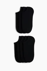 Pack de siete pares de soquetes (medias cortas) color negro, confeccionados en tejido de punto suave de mezcla de algodón.