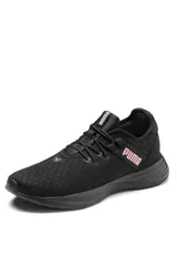 Championes deportivos Puma Radiate Xt Pattern Wn's para mujer, en color negro con detalles y logo en rosado claro.