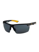 Lentes de sol deportivos Cat modelo Cts Pickup con montura semirrimless negra y detalles en naranja. Cuentan con cristales polarizados con protección UVA+B, almohadillas nasales ajustables y patillas con agarre de goma.