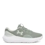 Championes Under Armour Charged Surge 4, color negro con logo blanco y suela blanca, ideales para running.
