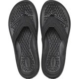 Ojotas Crocs Yukon Vista II Lr Flip para hombre, con parte superior de piel sintética marrón y detalles de costuras, base textil y suela de espuma Croslite con plantillas LiteRide.