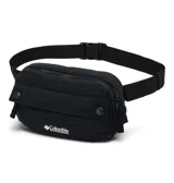 Riñonera Columbia Helvetia II Hip Pack de corderito negro con detalles en tela lisa y correa ajustable con hebilla plástica. Incluye compartimento principal con cierre, bolsillo frontal con solapa y el logo de la marca bordado.