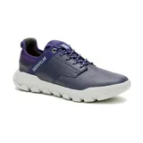 Zapatillas Caterpillar Hex Lite Leather, color azul marino con detalles en violeta y suela blanca.