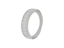 Anillo de plata 925 con circonias baguette engarzadas en medio sin fin.