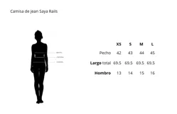 Camisa celeste de denim tencel, de corte holgado, con cuello clásico, cierre frontal con botones y bolsillo en el pecho con detalle bordado.