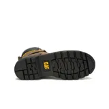 Bota de trabajo Caterpillar Second Shift, color marrón oscuro, con puntera de acero, suela antideslizante resistente al aceite y membrana impermeable.