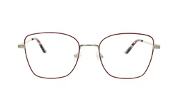 Armazón para lentes Demenego 129/54 col GRED, de metal color rojo con detalles plateados y terminaciones estampadas.