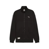 Campera deportiva Puma con cierre frontal completo, cuello alto y bolsillos laterales. Presenta una textura tipo waffle en el cuerpo y mangas, con el logo de la marca bordado en el pecho.