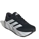 Championes de running Adidas Galaxy 8 para hombre, color negro con las tres tiras clásicas en blanco y entresuela amortiguada blanca.