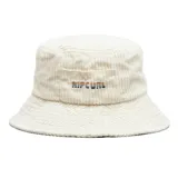Gorro tipo bucket de pana color crema con logo Rip Curl bordado en el frente.