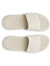 Sandalias tipo ojotas Under Armour modelo Ignite Pro 8, color beige, con correa ajustable, plantilla de espuma viscoelástica y suela de EVA con diseño ergonómico.