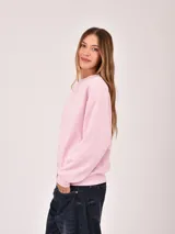 Buzo negro de cuello redondo, manga larga y puños y dobladillo acanalados.