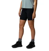 Short calza deportivo Columbia Loneridge de color negro, con diseño ajustado de tiro alto y tecnología hidroabsorbente Omni-Wick, confeccionado en tejido elástico en cuatro direcciones.