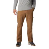 Pantalón cargo color marrón de corte recto, con bolsillos laterales con cierre a presión, bolsillos para las manos y asiento reforzado.