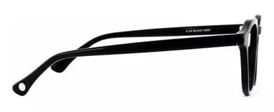 Armazón para lentes de receta Akis, de acetato color negro, con forma panto y puente con detalle.
