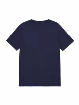 Remera de cuello redondo y manga corta, de corte clásico y color gris oscuro.