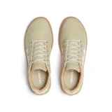 Championes Merrell modelo Cygnet Canvas, de color verde militar con una gran letra "M" blanca en el lateral y suela de goma marrón.