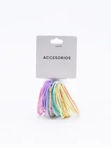 Pack de 24 gomitas de pelo elásticas de colores pastel.