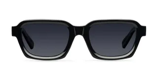 Lentes de sol cuadrados negros con montura gruesa y lentes polarizadas alemanas con recubrimiento anti-scratch y superhydrophobic.