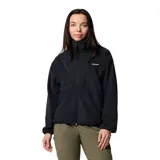 Campera de polar Columbia, modelo Sequoia Grove, en color negro. Presenta cuello alto, cierre frontal completo, bolsillos laterales con cierre y puños elásticos para mayor protección contra el frío.