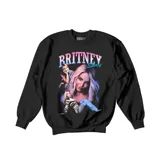 Buzo de algodón color negro con cuello redondo, mangas largas y estampa frontal de Britney Spears con diseño estilo vintage.