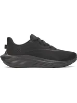 Championes de running Under Armour modelo Ascend, color negro. Presentan una parte superior de malla transpirable con refuerzos en el mediopié, entresuela Charged+ Cushioning para mayor amortiguación y suela de goma resistente.