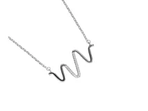 Collar de plata 925 con dije central de serpiente adornado con circonias.