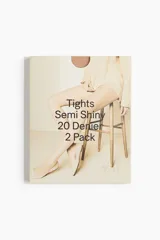 Pack de dos pares de medias color piel, semi brillantes, de 20 denier.