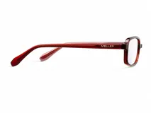 Lentes con protección de luz azul y UV400, con montura geométrica de color marrón y lentes transparentes.
