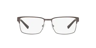Armazón para lentes recetados Armani Exchange modelo 1019, color gris plomo, de metal con forma rectangular.