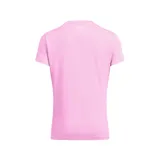 Remera deportiva Under Armour Tech para mujer, color verde con logo estampado en el pecho. Cuello en V y mangas cortas.