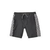 Short de baño negro con estampado de damero en los laterales y cordón ajustable en la cintura.