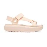 Sandalias Skechers BOBS Pop Ups 3.0 color beige, con plataforma y tiras ajustables con velcro.
