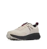 Championes de senderismo Columbia modelo Konos TRS OutDry, color beige con suela negra. Presentan un diseño técnico con malla transpirable, sistema de ajuste Navic Fit y tecnología Omni-Max para mayor estabilidad y amortiguación en terrenos variados.