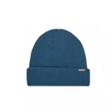 Gorro beanie Etnies modelo Warehouse, tejido de punto color azul con vuelta y parche con el logo de la marca.