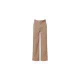 Pantalón chino Calvin Klein Jeans de corte baggy y relaxed fit, color taupe, con cierre frontal de botón y cremallera, y bolsillos laterales.