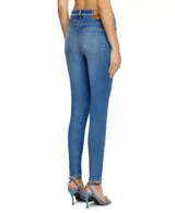 Pantalón de jean skinny de tiro alto color azul.