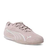 Championes Puma modelo Catch Soleil Sd, color rosado, confeccionados en gamuza con detalles en blanco. Diseño de perfil bajo con el logo de la marca en el lateral.