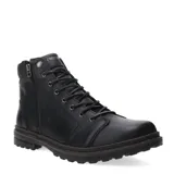 Botas de mujer tipo borcego Freeway modelo Avril, color negro, confeccionadas en cuero con cierre lateral y cordones.