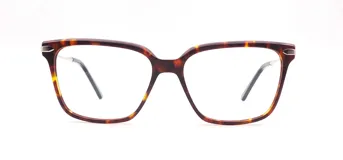 Armazón para lentes recetados Triveo modelo 203/54, color carey con detalles plateados en las esquinas.