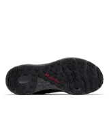 Championes de senderismo Columbia modelo Konos TRS OutDry, color gris oscuro con detalles en rojo. Presentan empeine de malla técnica con sobrecapas sin costuras, sistema Navic Fit para ajuste en el mediopié, mediasuela Techlite+ para equilibrio y amortiguación, y suela Adapt Trax para tracción en diversas superficies.