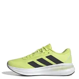 Championes de running Adidas Galaxy 7, color verde lima con las icónicas tres tiras laterales en negro. Presentan una mediasuela blanca con tecnología Cloudfoam para mayor amortiguación y suela de goma negra.